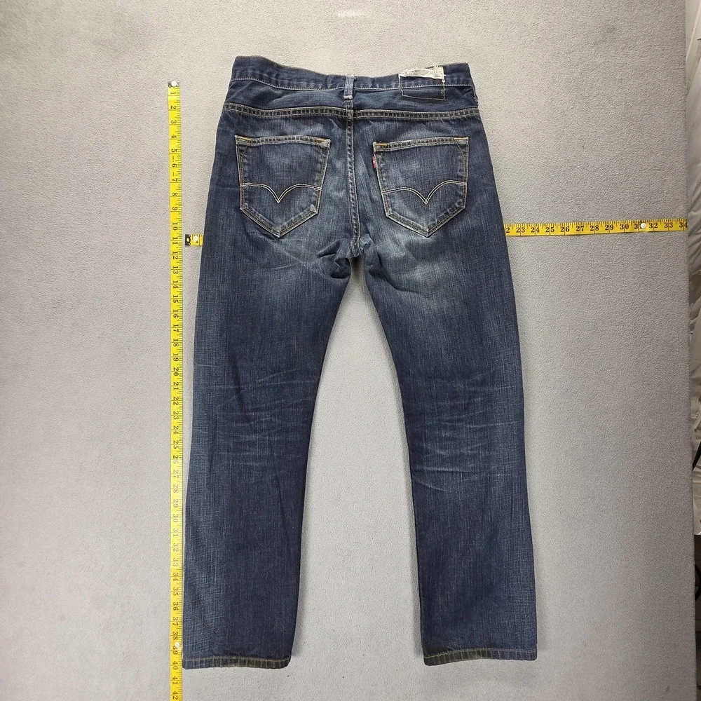 Vintage Levis 504 Jeans Mens Blue Straight Engineered Altered Hem Fits 31x30
